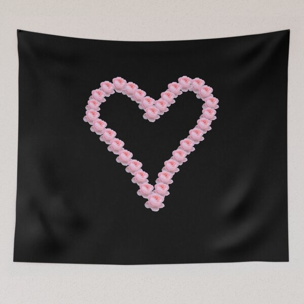 Item preview, Cute Pink Rose Love Heart Large on Black designed and sold by CottoVerdi.