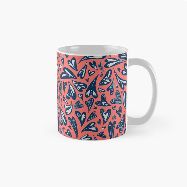 Item preview, Blue hearts on coral designed and sold by Angela Sbandelli.