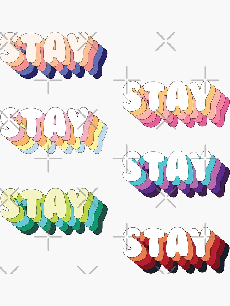 STRAY KIDS - Stay Quote Text PASTEL RAINBOW Sticker for Sale by SugarSaint