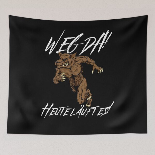 Item preview, Go Away! Werewolf Beast Jogging Design For Runners designed and sold by Two Left Hands Design.