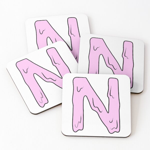 Item preview, melting pastel pink N initial  designed and sold by illhustration.