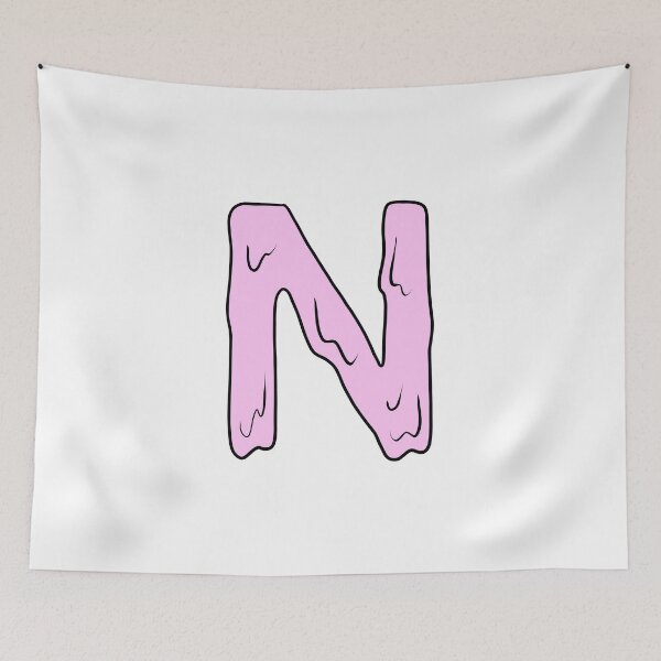 Item preview, melting pastel pink N initial  designed and sold by illhustration.