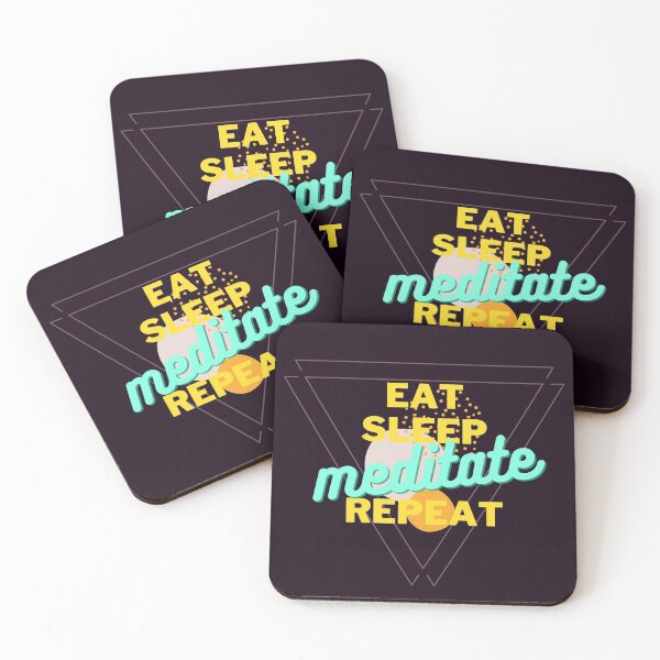 Item preview, Eat Sleep Meditate Repeat Blue,Dark Purple and Yellow  designed and sold by Pink Mint.