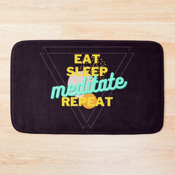 Item preview, Eat Sleep Meditate Repeat Blue,Dark Purple and Yellow  designed and sold by Pink Mint.