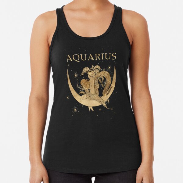 Aquarius zodiac woman Racerback Tank Top