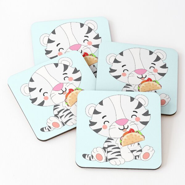 Item preview, White bengal tiger eating taco/baby big cat  designed and sold by SGS-.