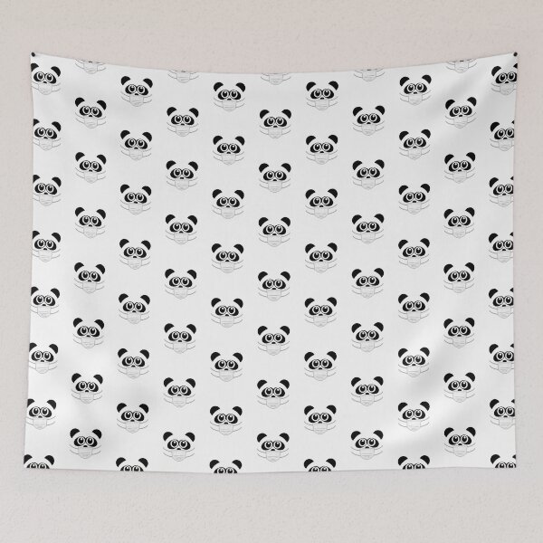 Item preview, Cute Funny Panda wearing a face mask designed and sold by Rhu Creations.
