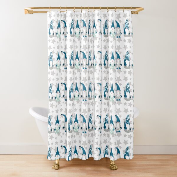 Trio of Gnomes with stars Shower Curtain