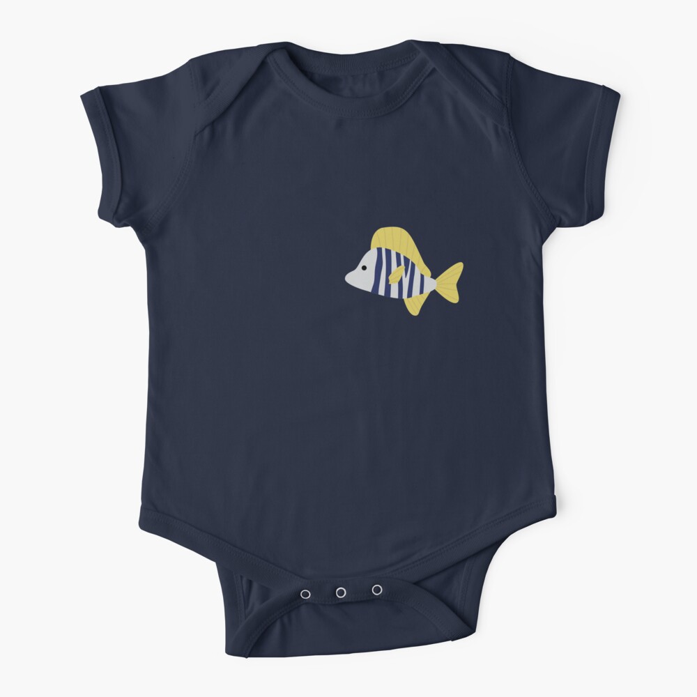 Striped Bass Fish Portrait Baby One-Piece for Sale by