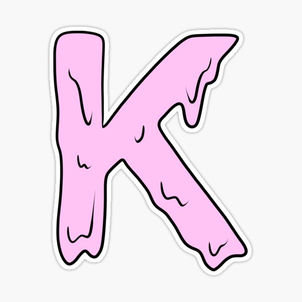 melting pastel pink K initial  Sticker for Sale by illhustration