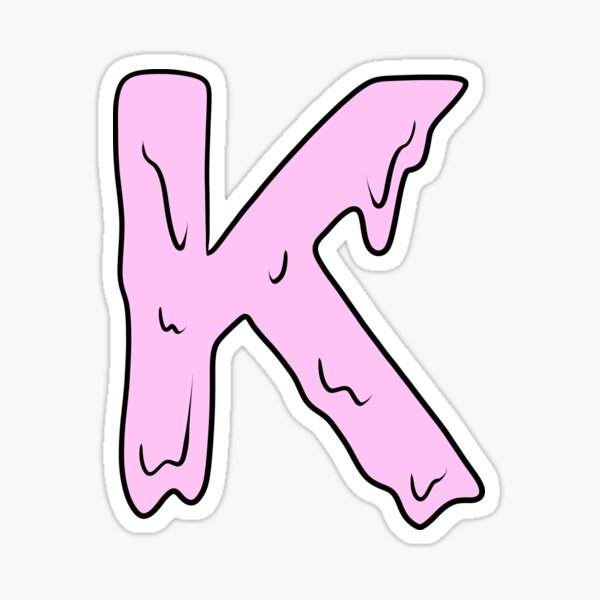 melting pastel pink K initial  Sticker for Sale by illhustration