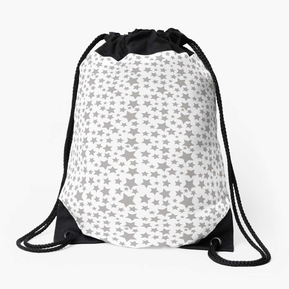 Grey Starry Sky Drawstring Bag