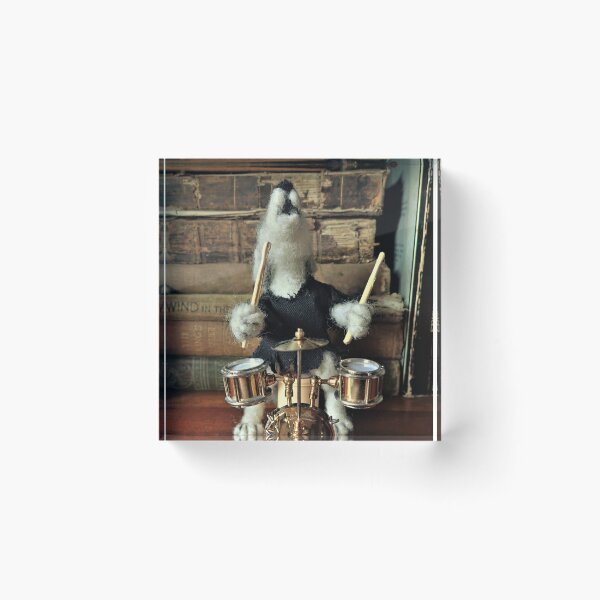 Item preview, The Amazing Wolf Drummer needle felt sculpture  designed and sold by moonbrushwood.