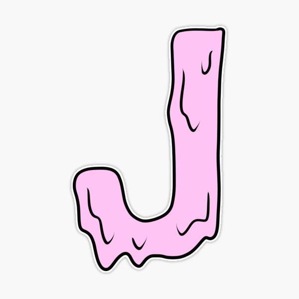 melting pastel pink J initial  Sticker for Sale by illhustration