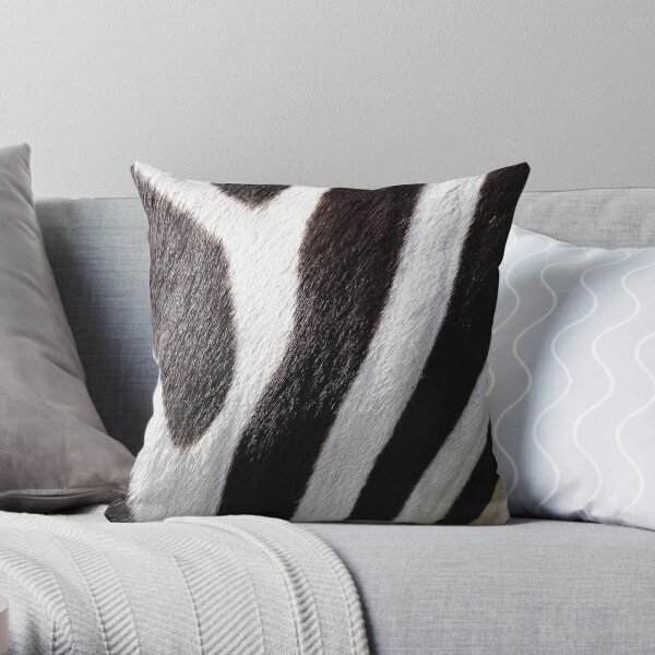 Zebra Pillow, Zebra Mask, Black and White Zebra Print, Zebra Shower Curtain, Zebra Top, Zebra Dress, Zebra Bathroom, Zebra Bath Mat Throw Pillow