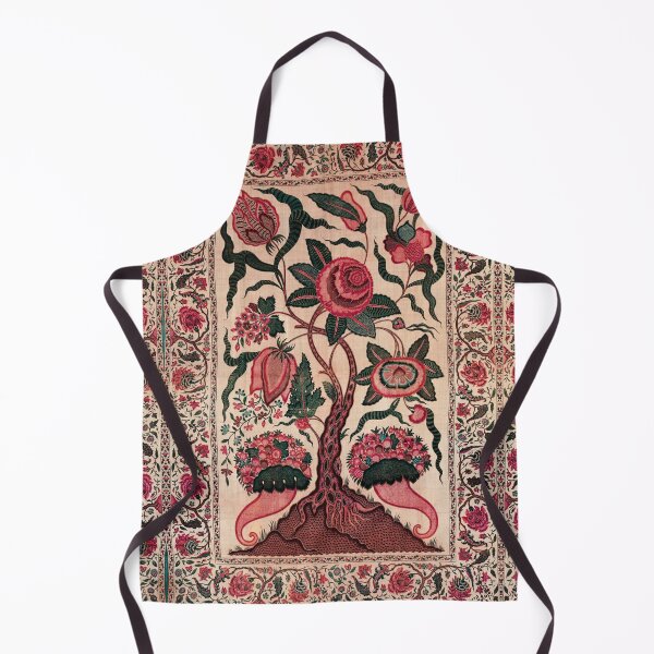 Item preview, TREE WITH BIG FLOWERS AND CORNUCOPIA Antique Red Pink Green Floral Embroidery designed and sold by BulganLumini.
