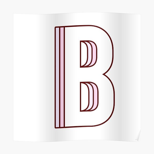 "Aesthetic Letter B Initials" Poster For Sale By ArtsyDecals | Redbubble