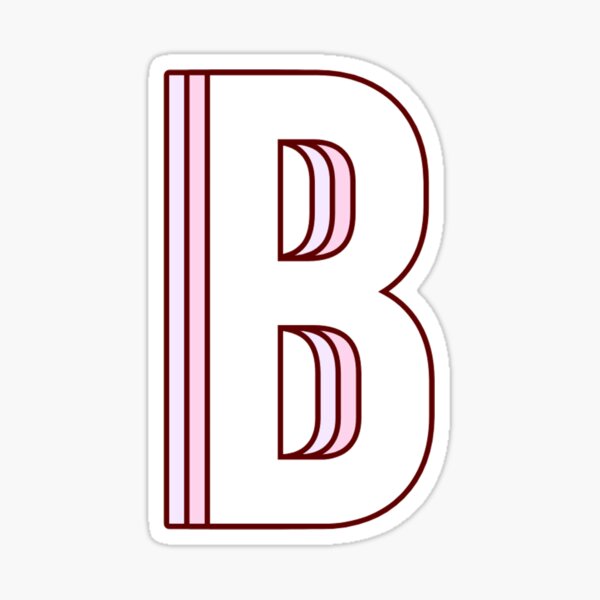 "Aesthetic Letter B Initials" Sticker For Sale By ArtsyDecals | Redbubble