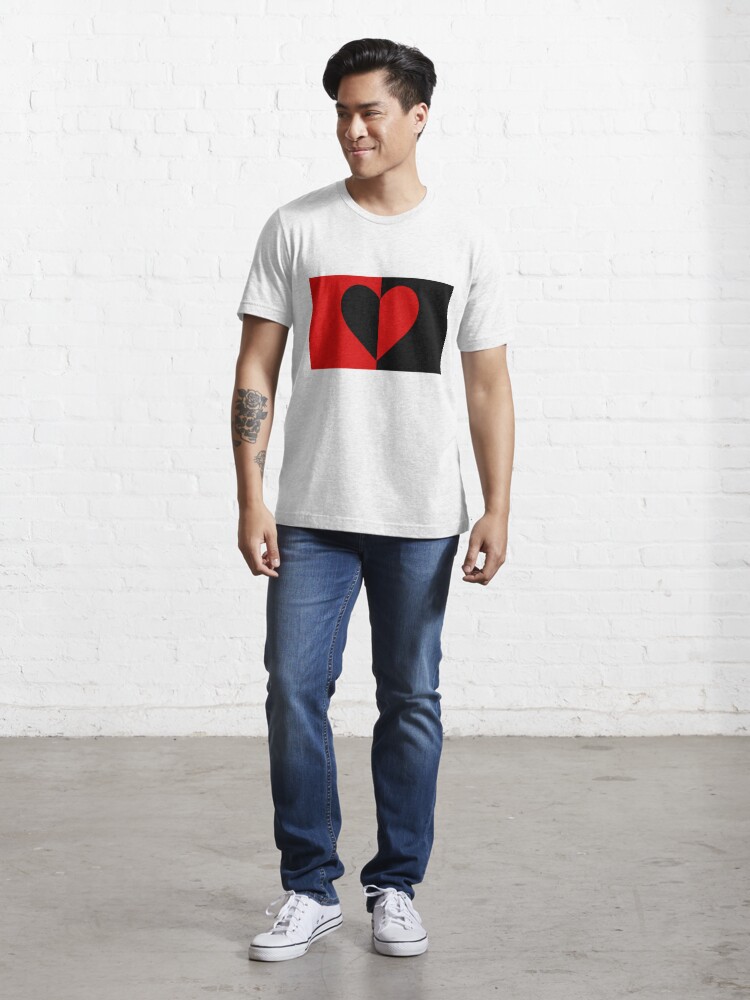 Half-hearted: Red black heart inverted colours - Original Design