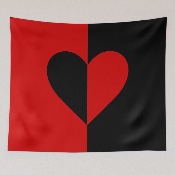 Item preview, Half-hearted: Red black heart inverted colours - Original Design designed and sold by Deegital18.