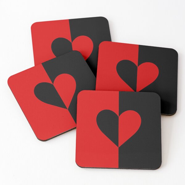 Item preview, Half-hearted: Red black heart inverted colours - Original Design designed and sold by Deegital18.