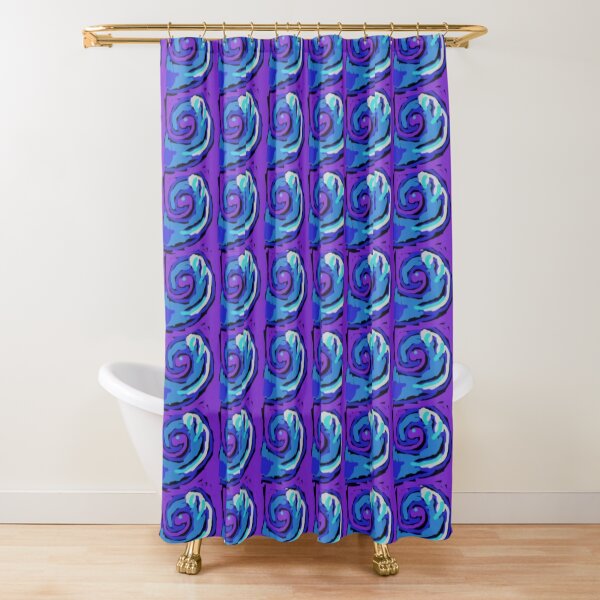 Item preview, Graphic Waves in Blues and Purple designed and sold by lifepatterns.