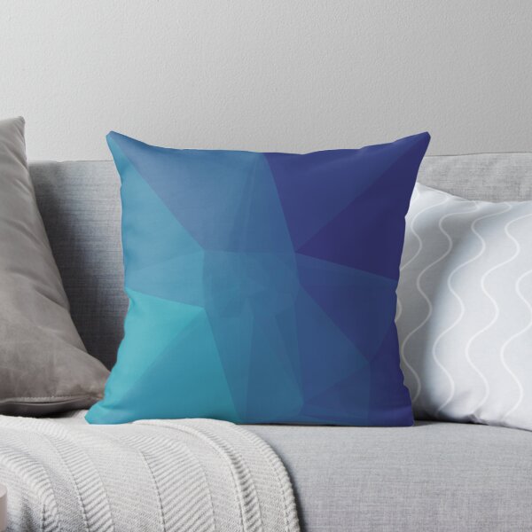 Polygon Blue Throw Pillow