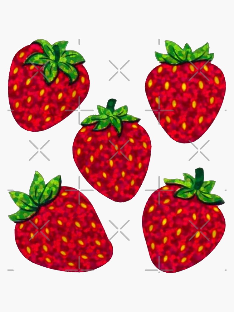 Glossy Strawberry Stickers 