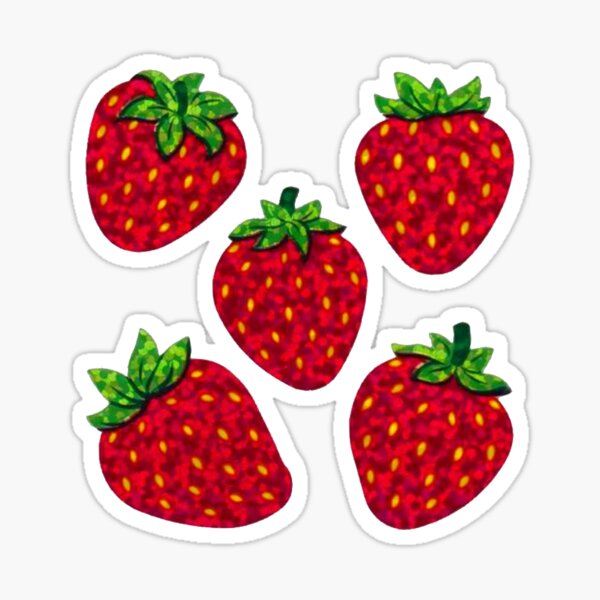 Item preview, SHINY STRAWBERRY STICKERS designed and sold by odinsxn.