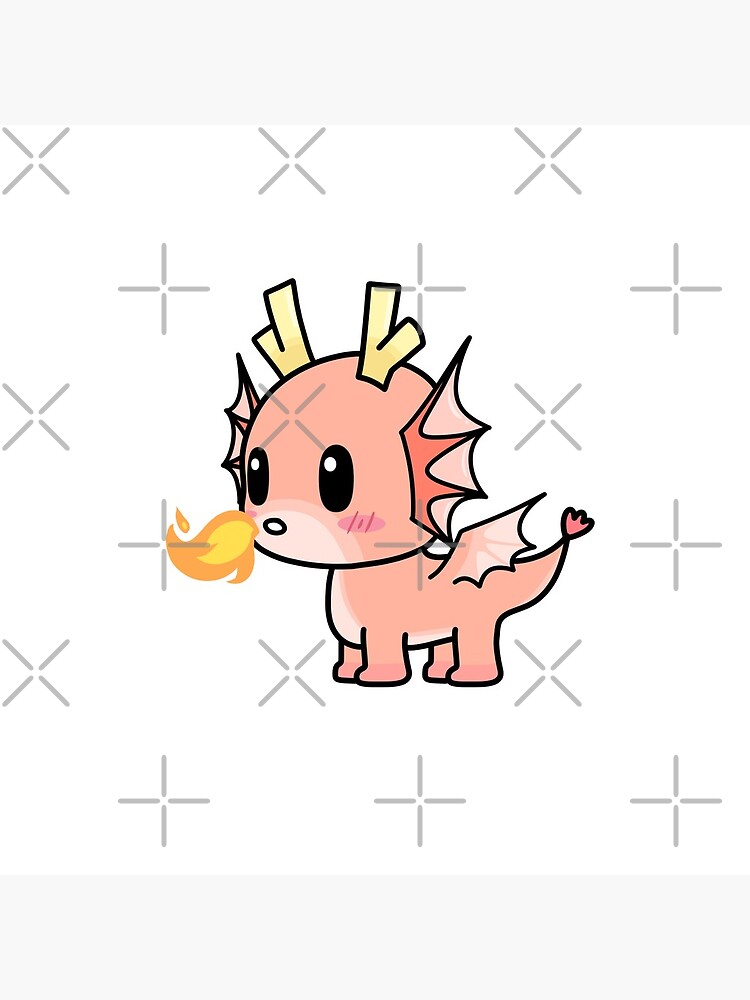 Cute Kawaii Baby Coral Dragon Greeting Card By Pbanjelly Redbubble