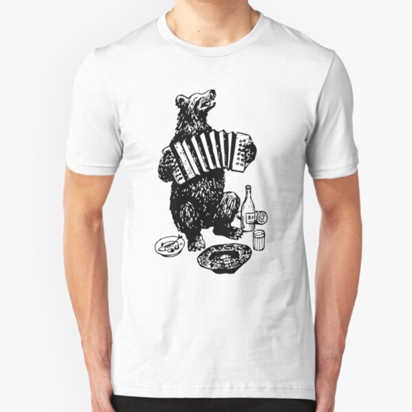Misha the accordion player Slim Fit T-Shirt