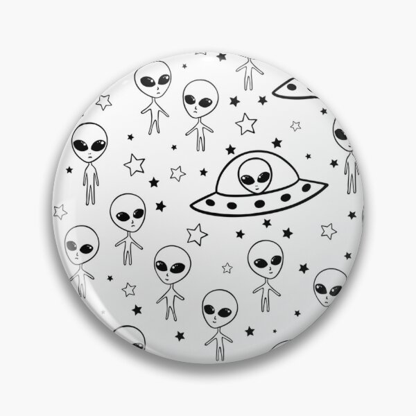 Item preview, Space Alien Aliens Area 51 Grey Greys Gray Grays black and white Kawaii Pattern Spaceship Space Ship designed and sold by Spaceshipsells.