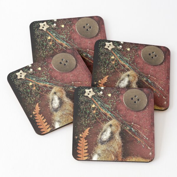 Item preview, Needlefelt Moon Gazing Hare in a Vintage Tin designed and sold by moonbrushwood.