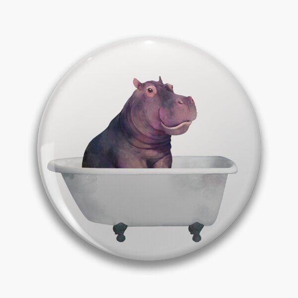 Item preview, Hippo in the bathtub designed and sold by lauragraves.