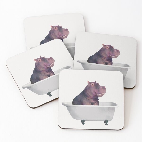 Item preview, Hippo in the bathtub designed and sold by lauragraves.