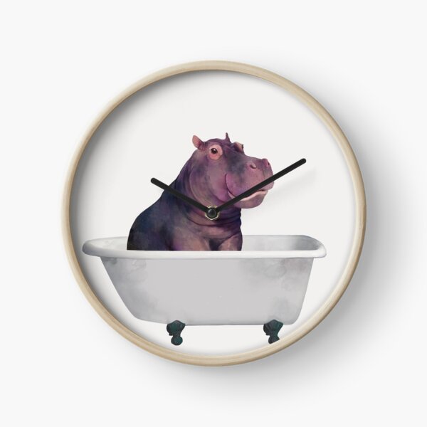 Hippo in the bathtub Clock