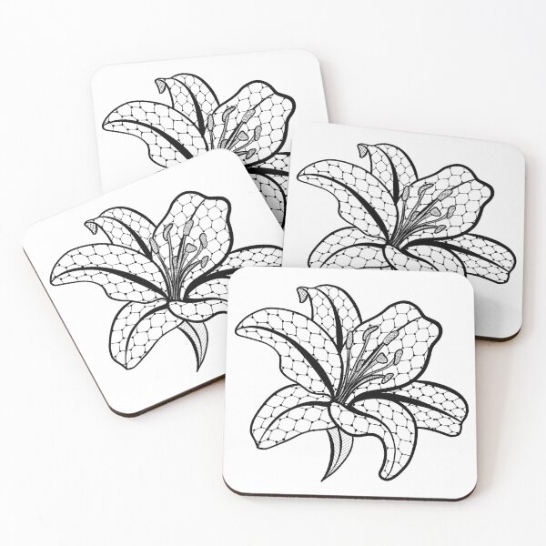 Item preview, Tattoo Line Drawing Of A Hibiscus  designed and sold by forfun-art.