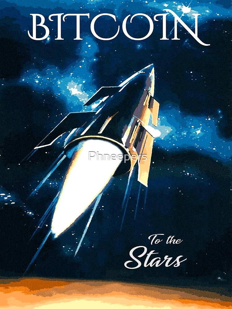 Disover Bitcoin - To the Stars! Premium Matte Vertical Poster