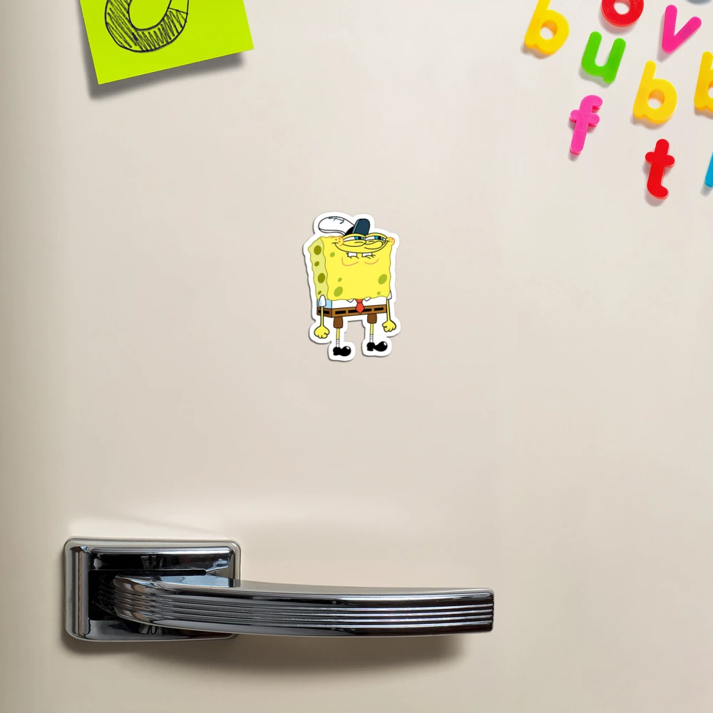 Spongebob human face Meme Sticker Magnet for Sale by desigbyZEE