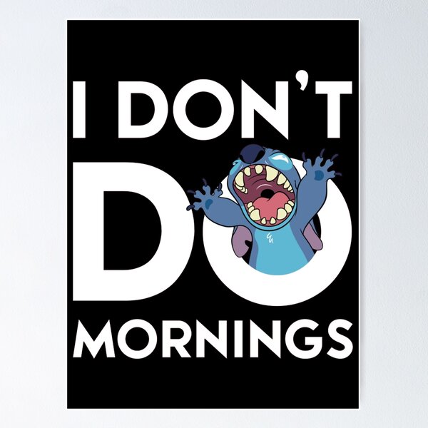 Girl's Lilo & Stitch I Don't Do Mornings Stitch Distressed T-Shirt