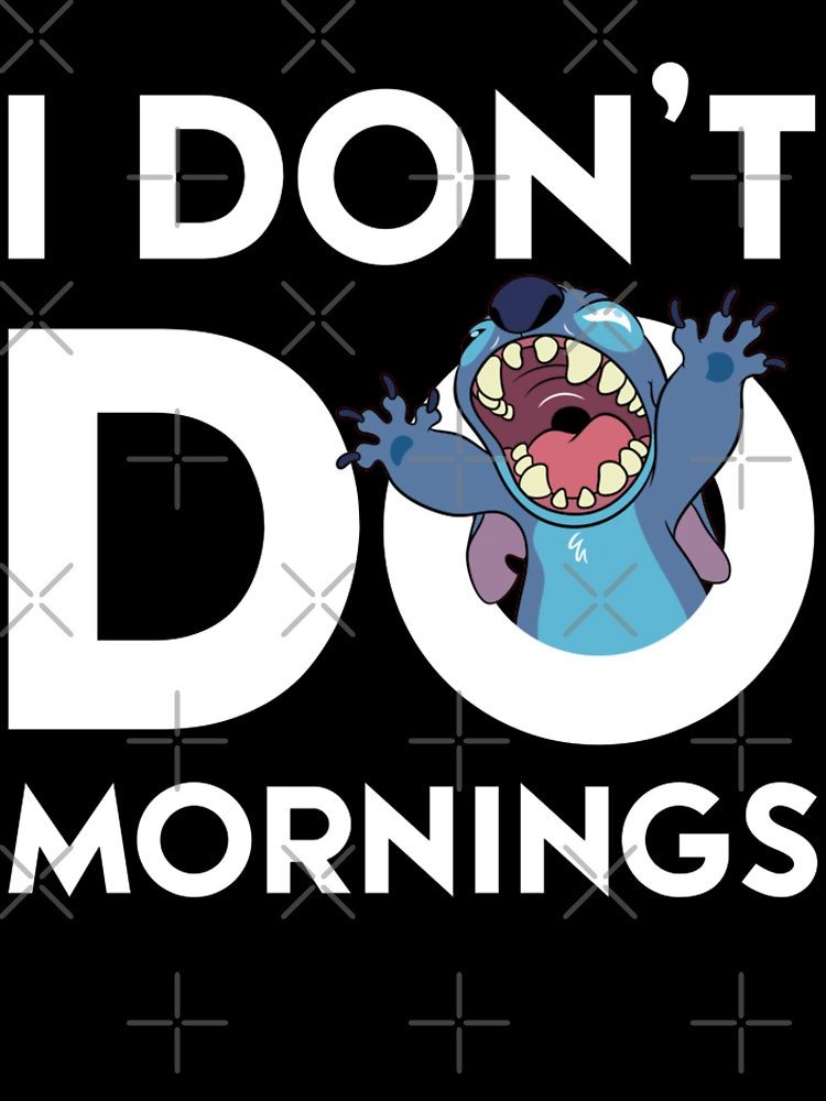 Girl's Lilo & Stitch I Don't Do Mornings Stitch Distressed T-Shirt