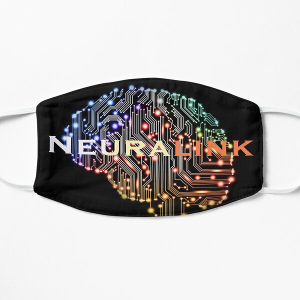 Neuralink amazing new tech design Flat Mask