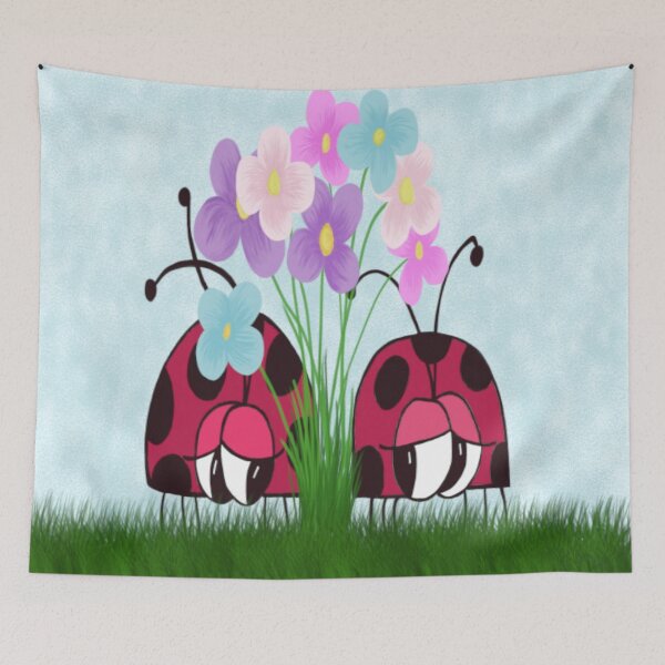 Item preview, Love At First Sight Ladybug Illustration designed and sold by OneArtsyMomma.
