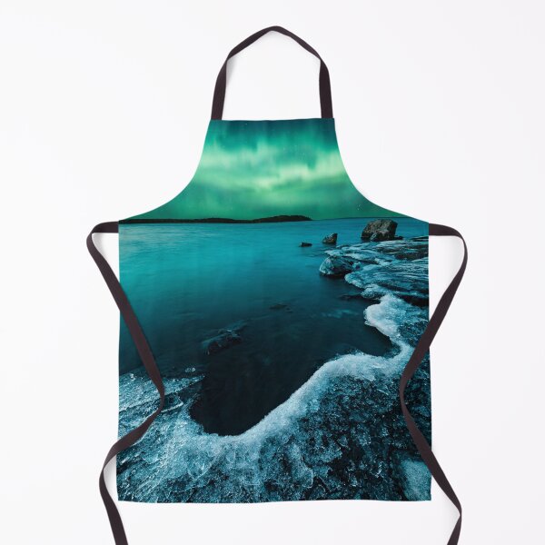Item preview, Ice on the lake shore and northern lights landscape designed and sold by Juhku.