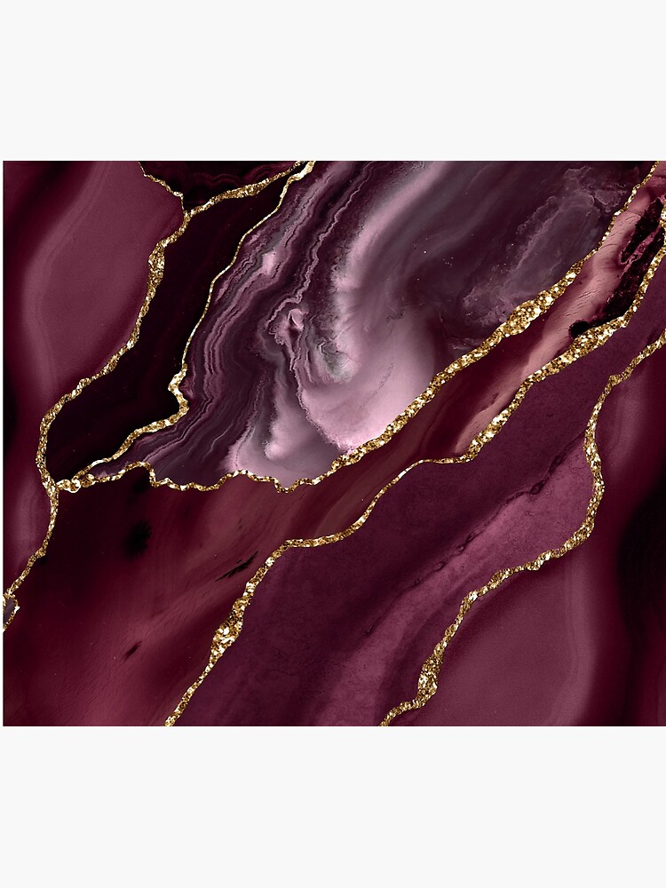 Discover Burgundy Maroon Geode Agate Shower Curtain