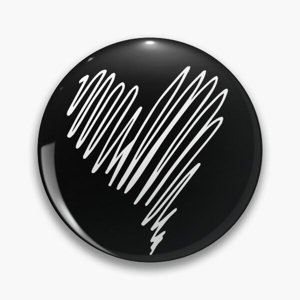Item preview, Minimalist Scribbled White Heart on Black  designed and sold by ParisianRomance.