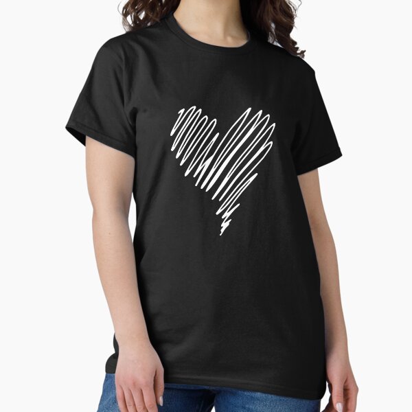 Item preview, Minimalist Scribbled White Heart on Black  designed and sold by ParisianRomance.