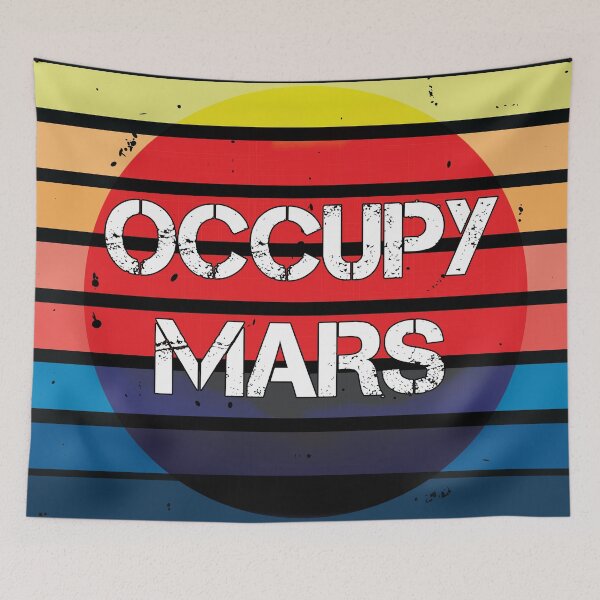 Item preview, occupy mars Retro sunset designed and sold by Feline Rockstars.