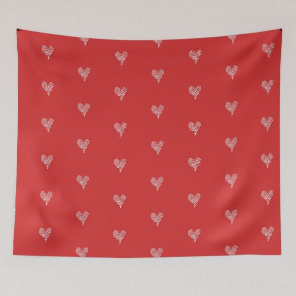 Item preview, Minimalist Scribbled White Heart on Red  designed and sold by ParisianRomance.