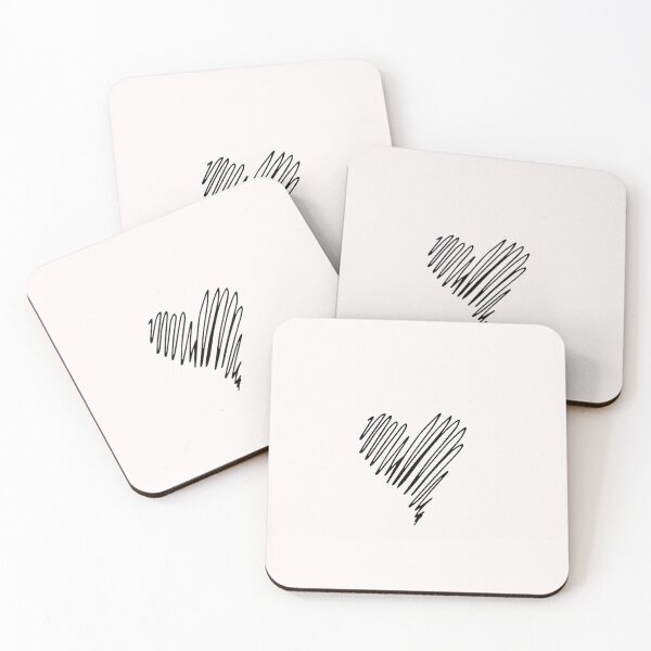 Item preview, Minimalist Scribbled Black Heart on White  designed and sold by ParisianRomance.